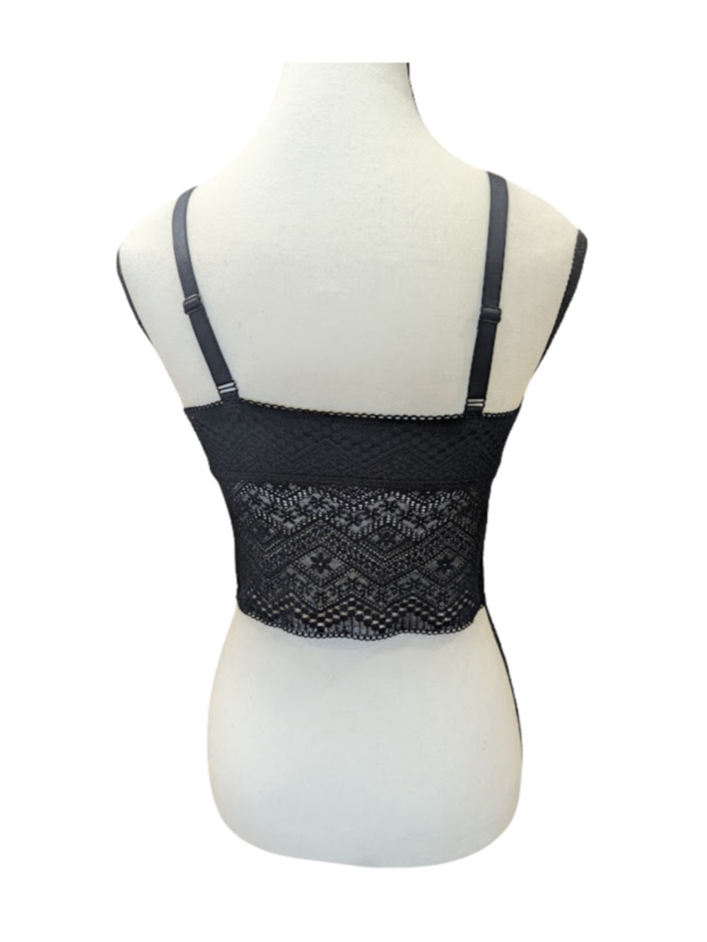 Auden Longline Bralette Black Lace Festival Boho Minimalist Lingerie Soft Cup M - Picture 4 of 12